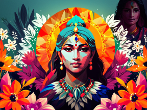 Radiant Divinity: A Vibrant Digital Portrait of Spiritual Majesty