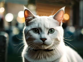 Captivating Cat Portrait in Warm Indoor Lighting