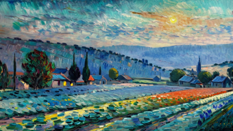 Vibrant Valley: A Serene Village in Bloom