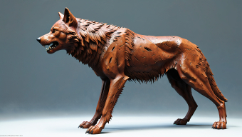 Dynamic Wolf Sculpture Crafted from Assembled Metal Pieces
