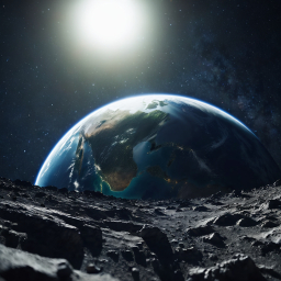 Earth from the Moon: An Artistic Perspective of Our Planet in Space