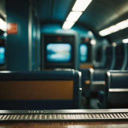 Empty Train Car Interior at Dawn: Quiet Moments Between Stops
