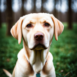 Close-Up Portrait of a Labrador Dog Outdoors in Daylight