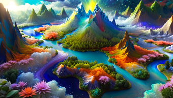 Dreamscape Horizons: A Surreal Journey Through Vibrant Fantasy Realms