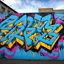 Vibrant Urban Graffiti Art Featuring Stylized Letters and Dynamic Characters