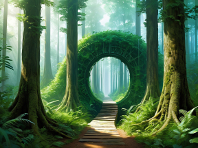 Enchanted Forest Pathway Leading to a Mystical Branch Archway