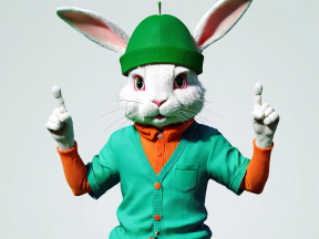 Whimsical Anthropomorphic Rabbit Character in Colorful Attire from Animated Children’s Series