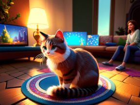 Gatto seduto in soggiorno