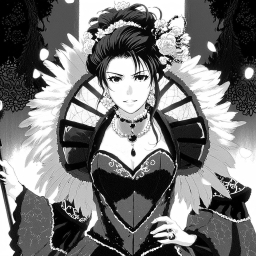 Elegant Renaissance-Inspired Animated Character in Ornate Historical Attire