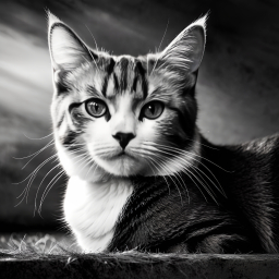 Curious Striped Tabby Cat with Alert Expression and Prominent Whiskers