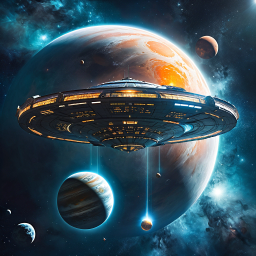 Voyage Beyond: A Futuristic Spaceship Exploring the Cosmos