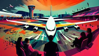 Vibrant Airport Scene: The Energy and Anticipation of Air Travel