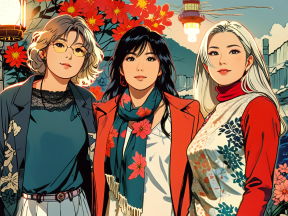 Autumn Embrace: A Warm Portrait of Friendship and Style