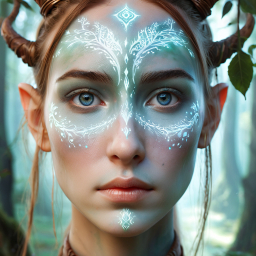 Ethereal Fantasy Portrait: Enchanted Elven Face Art Inspired by Nature and Water Elements