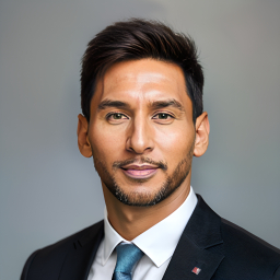 Professional Headshot of a Man in Suit and Tie with Groomed Beard