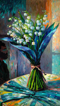 Contemplation Amidst Blossoms: An Impressionistic Still Life with a Reflective Figure