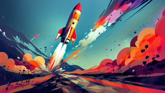 Vibrant Rocket Launch: A Dynamic Journey from Earth to Space
