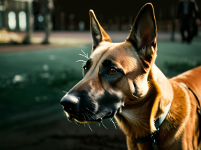 Attentive German Shepherd with Classic Coat Pattern in a Natural Outdoor Setting