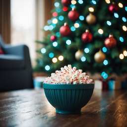 Cozy Christmas Living Room with Festive Candy Canes and Decorated Tree