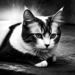 Alert and Attentive Cat with Striking Bright Eyes and Patterned Coat