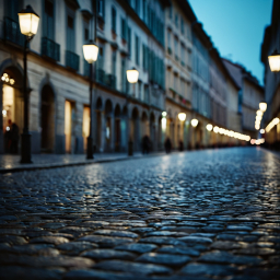 Enchanting Cobblestone Street: A Quiet Evening in Historic Europe