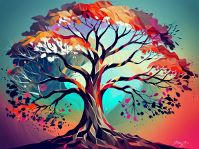 Heart of Autumn: A Painterly Tree Embracing the Seasons