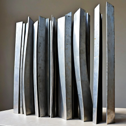 Abstract Minimalist Metal Sculpture: Exploring Form and Structure in Steel