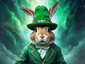 Easter Bunny in a Surreal Cosmic Landscape