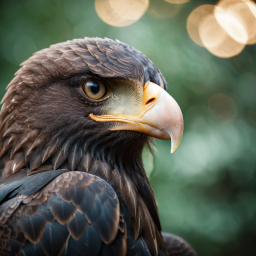 Majestic Close-Up of an Eagle's Head Highlighting Sharp Features and Natural Beauty