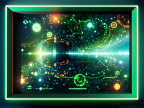 Futuristic Digital Interface Display Featuring Data Streams and Monitoring Graphics