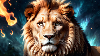 Fiery Majesty: The Intense Power of a Lion's Gaze