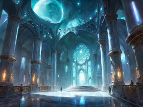 Ethereal Gothic Cathedral: A Surreal Moonlit Sanctuary in Fantasy Realm