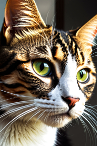 Regard intense d’un chat tigré