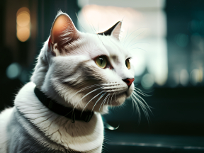 Serene Stripes: A Contemplative Cat in Soft Indoor Light