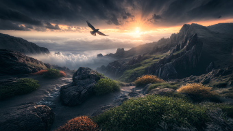 Stormy Coastal Majesty: A Dramatic Landscape of Light, Shadow, and Wilderness