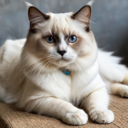 Siamese Cat Relaxing with Collar and Identification Tag