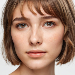 Close-Up Portrait of a Person with Short Hair and Subtle Makeup