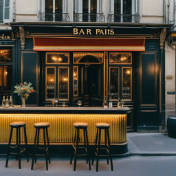 Charming Outdoor Seating at Bar Pia: A Historic Parisian Café Experience