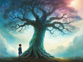 Enchanted Journey Beneath the Ancient Tree: A Whimsical Twilight Adventure