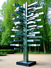 Metal Tree Branch Sculpture: A Public Art Installation in a Park Setting