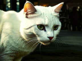 Curious Cat Bathed in Sunlight Indoors