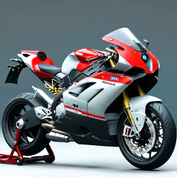 Exposed Engine and Internal Components of a Sleek Red-and-White Sport Motorcycle on Display