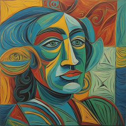 Vibrant Abstract Portrait: A Modern Artistic Exploration of Form and Color