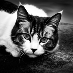 Striking Close-Up of a Cat with Distinctive Markings and Captivating Eyes