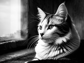 Curious Cat with Tilted Head Captivates Outdoors in Natural Light