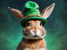 Whimsical Rabbit in Fantasy Attire Under a Starry Night Sky