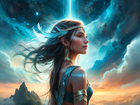 Celestial Warrior: A Mythical Goddess of the Heavens