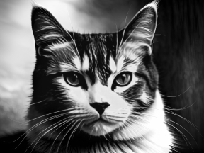 Majestic Long-Haired Cat with Striking Striped Pattern and Wide Eyes Indoors