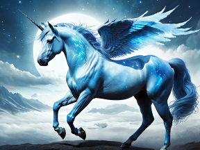 Celestial Winged Unicorn Soaring Through a Starry Magical Sky