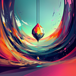 Faceted Cosmos: A Vibrant Journey Through Abstract Energy and Transformation